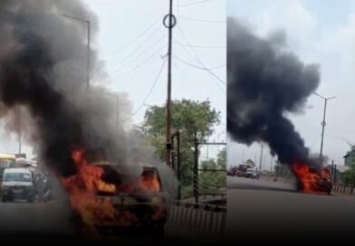 भाटापारा: चलते वाहन में लगी आग, अफरा-तफरी के बीच दमकल ने बुझाई लपटें