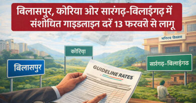 बिलासपुर, कोरिया और सारंगढ़-बिलाईगढ़ में संशोधित गाइडलाइन दरें 13 फरवरी से लागू