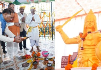 ग्राम ओड़ान में बड़ादेव स्थापना कार्यक्रम में शामिल हुए मुख्यमंत्री विष्णु देव साय, वीर नारायण सिंह और रानी दुर्गावती को नमन