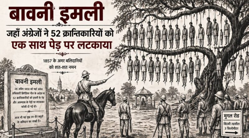 बावनी इमली जहाँ अंग्रेजों ने 52 क्रान्तिकारीयों को एक साथ पेड़ पर लटकाया